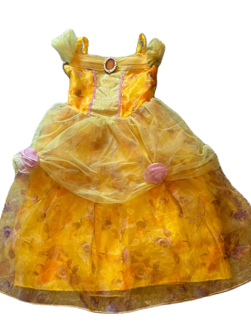 Disney Store Collection Belle Dress Sz 4 Gold Princess Halloween Land World